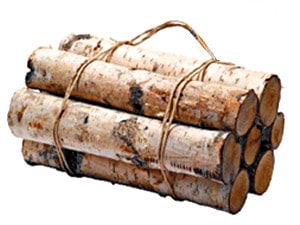 round bundle of white birch