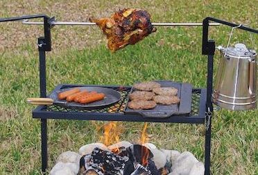 Fire Pit Rotisserie with Crank Handle