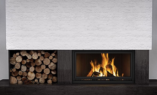 Modern Wood Burning Fireplace